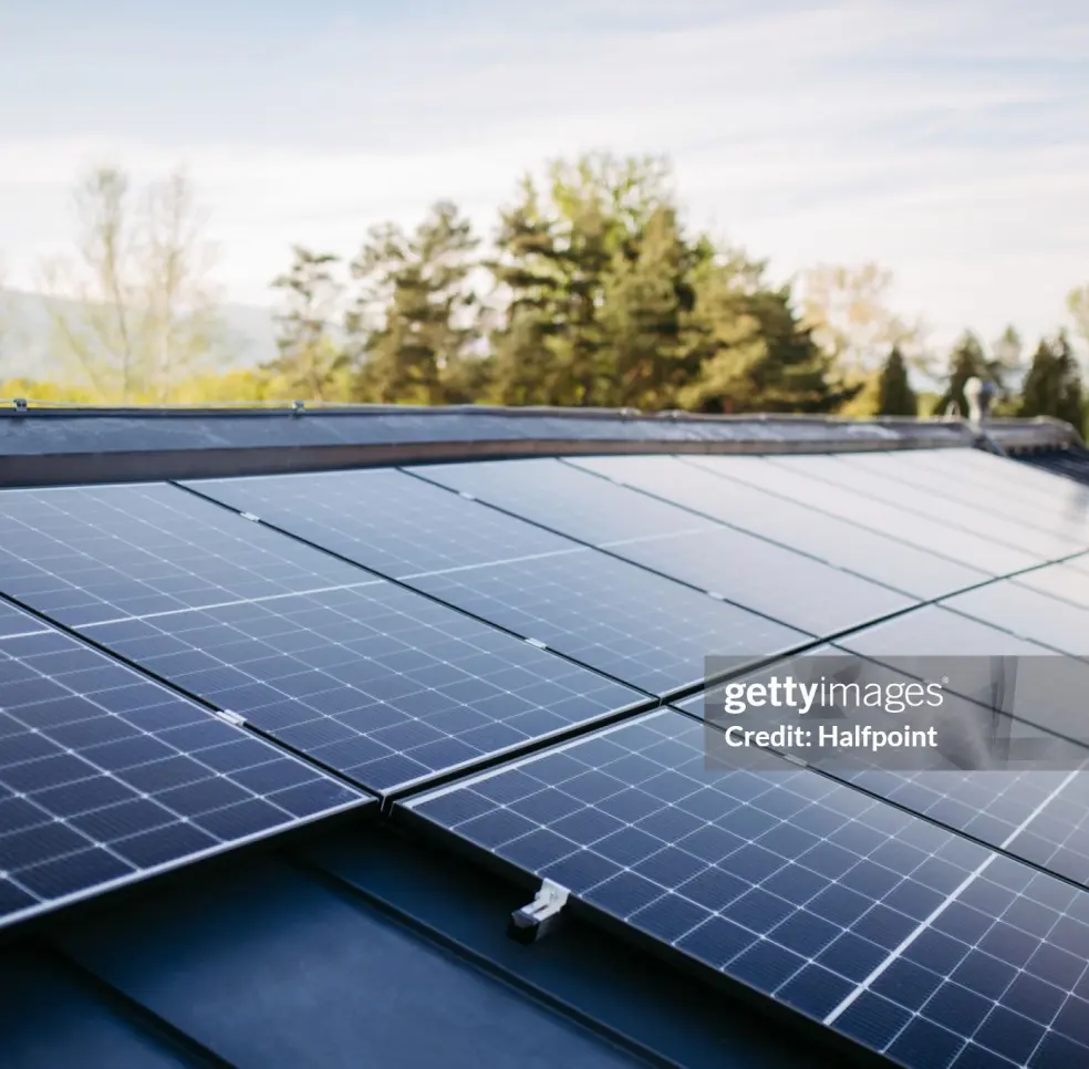 Solar panels covering a roof.