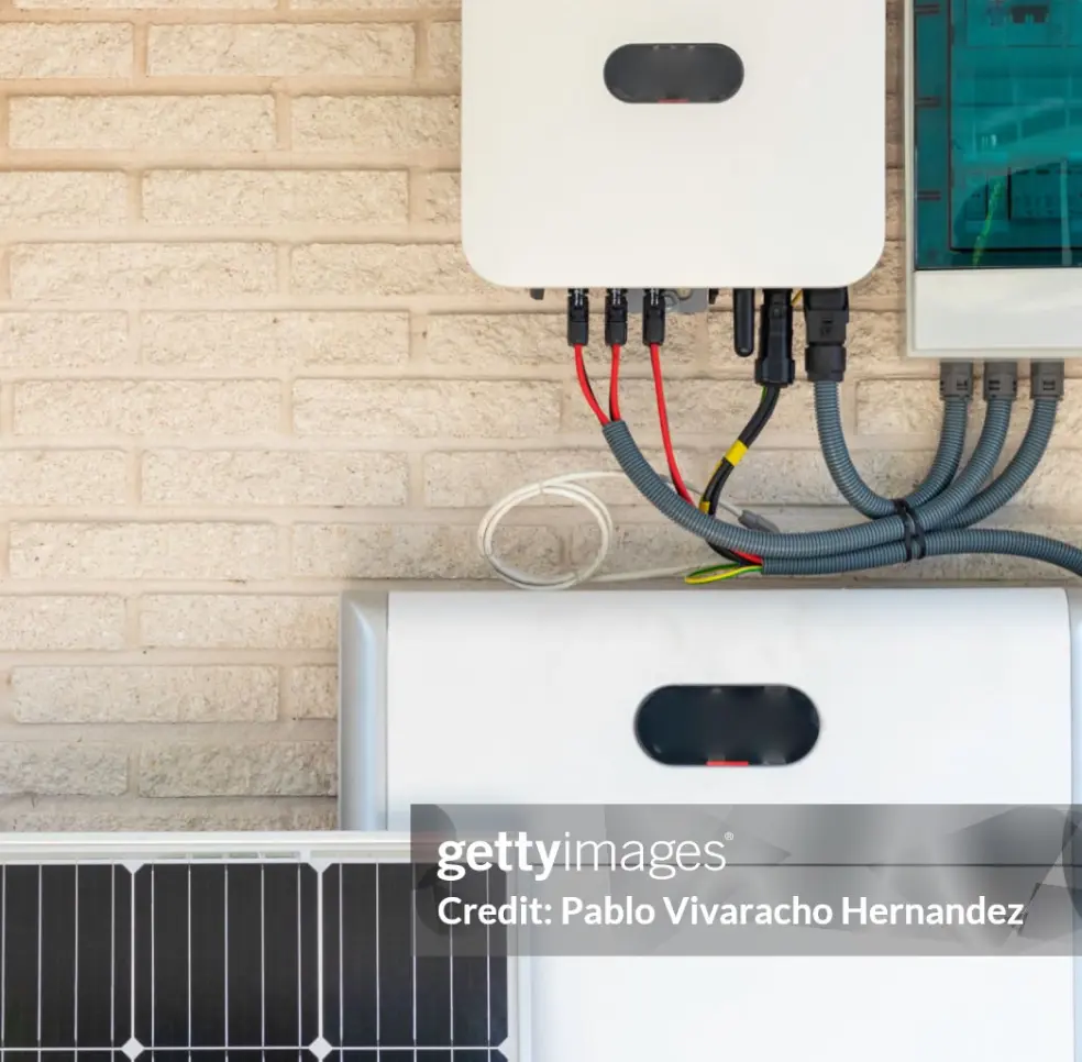 Solar panel battery storage outdoor wall unit